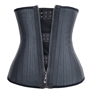 <span class=keywords><strong>Ceinture</strong></span> amincissante en latex pour femme, corset serre-taille sous <span class=keywords><strong>la</strong></span> poitrine avec fermeture éclair, effet sablier, 25 baleines en acier, gaine sculptante pour le corps - Product Image 1