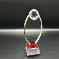Personnalisé vierge K9 cristal Golf diamant Microphone acrylique trophée boule de cristal sport danse livre trophée