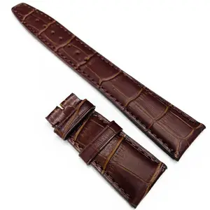 时尚潮流深棕色黑色20毫米22毫米腕带哑光小牛皮表带苹果智能手表超