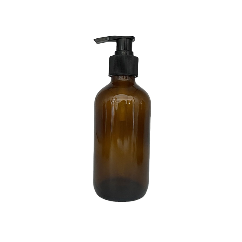 amber glass lotion bottle