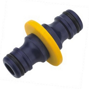 Adaptateur de tuyau d'arrosage de jardin à double connecteur, largeur 5 cm, hauteur 12 cm, longueur 9 cm - Product Image 1