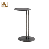 Ensemble de table d'appoint de luxe pour salon de villa de style moderne, table d'angle en métal gris pour hôtel et restaurant