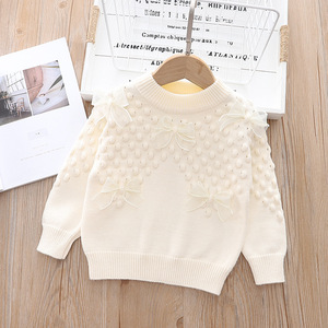 Pulls pour filles, pull princesse à manches longues avec nœud, manteau Cardigan, 3 couleurs - Product Image 3