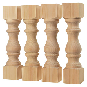 Chất Lượng Cao Rắn Gỗ Cầu Thang Lan Can Trụ Cột Gỗ Trụ Cột La Mã Cho Ngoại Thất Và Trong Nhà - Product Image 2