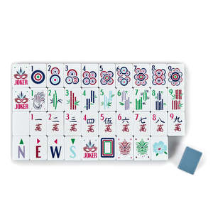 Tuiles de Mahjong Américaines Bleu-Gris, 160 Pièces, en Acrylique, Coffret Cadeau pour Usage Domestique avec Sac de Rangement, Cristal Haut de Gamme Sélectionné à la Main - Product Image 4