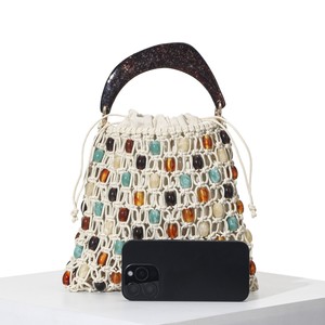 Bolso <span class=keywords><strong>de</strong></span> mano creativo <span class=keywords><strong>de</strong></span> verano con <span class=keywords><strong>cuentas</strong></span> tejidas, bolso <span class=keywords><strong>de</strong></span> mano transpirable hueco, bolso <span class=keywords><strong>de</strong></span> hombro bohemio <span class=keywords><strong>de</strong></span> gran capacidad para uso diario <span class=keywords><strong>de</strong></span> mujer - Product Image 4
