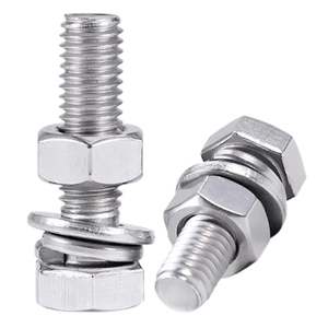 Vis à tête hexagonale externe en acier inoxydable 304 avec écrou et joint M3 M4 M5 M6 – Kit combiné vis-écrou à tête hexagonale - Product Image 2