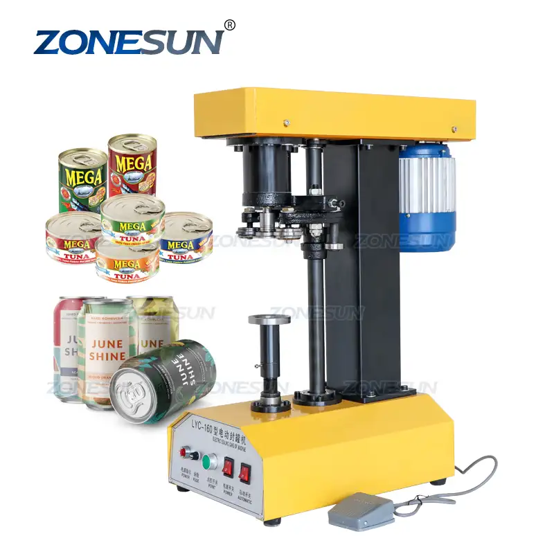ZONESUN ZS-LYC16半自動ブリキソフトドリンク缶キャッピングシーリングマシンブリキ缶シーマー缶クロージングマシン高品質