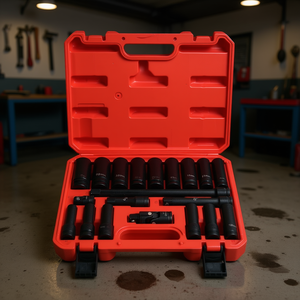 Juego de 20 piezas de llaves de impacto profundas de 1/2 pulgada con barras de extensión y junta universal para mecánica automotriz. - Product Image 2