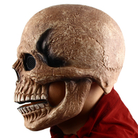 Masque intégral en latex vintage Crâne Clown avec mâchoire mobile, couverture squelette réaliste, accessoire pour Halloween, cosplay, maison hantée, fête costumée