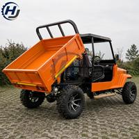 UTV à carrosserie ouverte, benne de chargement rouge pour exploitation agricole, propriétés et utilisation extérieure