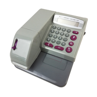 Imprimante de chèques avec 16 devises, codes de symboles : CAD/CFA/CA/CHF/CTS/CHA/USD/EUR/INR/LBP/QAR