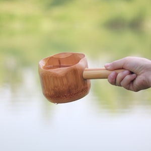 Bamboo Water Ladle Round Traditional Chinese Style Eco Friendly Tea Scoop <b>Coffee</b> <b>Spoon</b> Kitchen Tool - Product Image 2