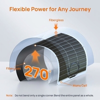 Panneau solaire flexible 165W avec sortie MC4, panneau solaire mono semi-flexible pliable, chargeur hors réseau pour bateau, cabine de voiture