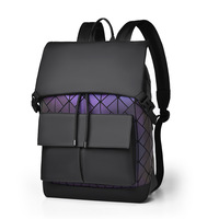 Mochila de gran capacidad a la moda para hombre 2025, mochila escolar impermeable geométrica de moda para estudiantes universitarios para viaje, bolsa de ordenador de trabajo
