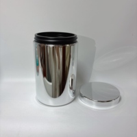 Pot en plastique HDPE de qualité alimentaire, argenté, doré, chromé, avec couvercle à vis, capacité de 16 oz, 24 oz, 32 oz, pour vitamines, protéines en poudre, capsules
