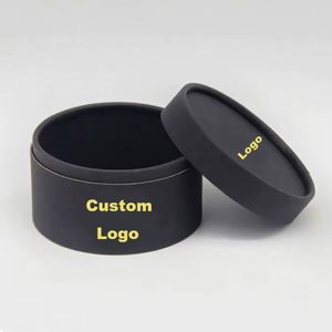 Caja Redonda para Cosméticos con Forro Biodegradable a Prueba de Aceite, Impresa Personalizada, Tubo de Cartón Kraft Negro para Empaque de Barra de Champú - Product Image 1