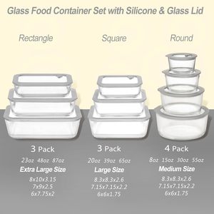 4-<b>Pack</b> Microwavable Glass Food Storage Containers with Lids for Kitchen Camping Use Dishwasher Safe Eco-Friendly Printed Design - Product Image 3