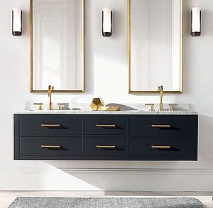 <span class=keywords><strong>Mobile</strong></span> <span class=keywords><strong>Bagno</strong></span> Moderno Freestanding con Ripiano Inferiore Aperto, Top in Marmo Bianco, Lavabo Singolo per Casa e Hotel - Product Image 5