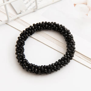 Serre-tête coréen simple en cristal – Tendance Instagram, accessoire double usage éthéré pour femme, élastique à cheveux et bracelet pour queue de cheval - Product Image 4