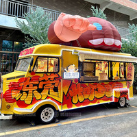 Camion de restauration rapide électrique avec cuisine complète, pizza, hamburgers, glaces et café - Châssis en acier inoxydable, garantie 1 an