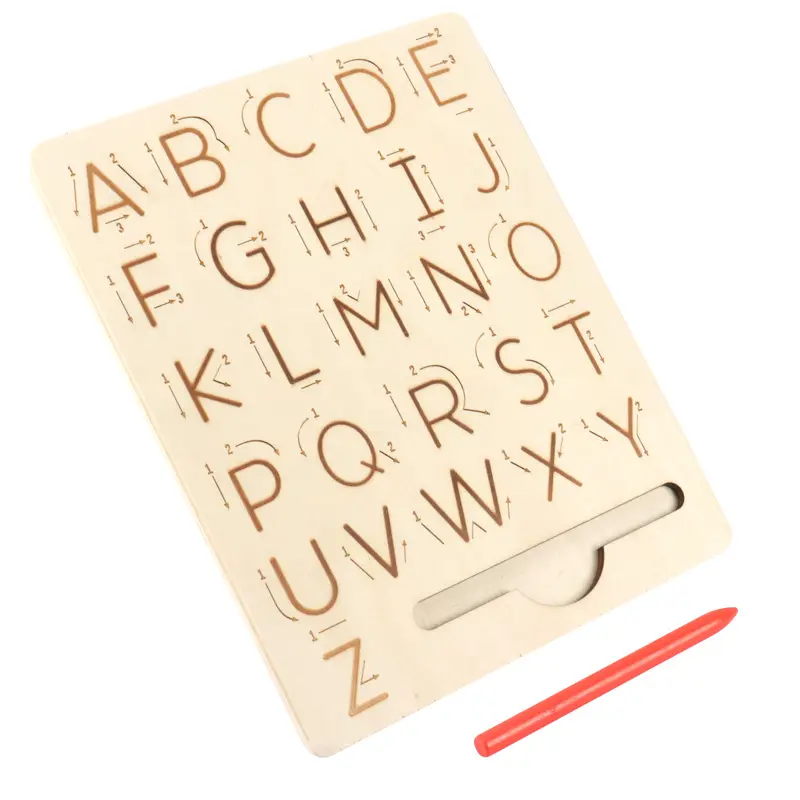 Hot Sale Doppelseitiges Tracing-Tool Lernspiel zeug Spiel Üben Geschenk Kid Letter und Number Tracing Board Alphabet Holz spielzeug