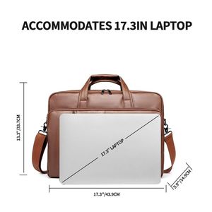 Tùy chỉnh OEM nâu sang trọng chính hãng da văn phòng kinh doanh trường hợp ngắn gọn máy tính xách tay tote Túi cặp cho nam giới - Product Image 2