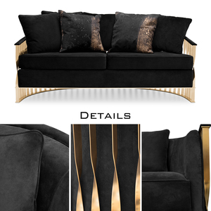 Juego de sofás de tela minimalista de diseño italiano para uso en sala de estar sofás de tela de alta gama para habitación de Hotel - Product Image 5