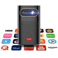 Mini projecteur portable avec batterie rechargeable intégrée et haut-parleur, prise en charge 1080P et 3D pour cinéma maison intérieur/extérieur