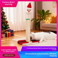 Série Noël : Griffoir vertical en sisal pour chat, résistant à l'usure et aux griffures, sans poussière, compact et peu encombrant