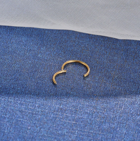 Piercing de Titanio G23 para Niños, Anillo de Nariz Inferior con Cristal/Pedrería Incrustada, Aro Cerrado, Joyería Corporal Moderna sin Costuras