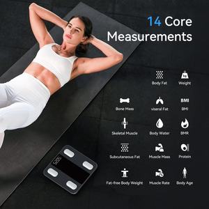 Intelligente digitale Waage mit LCD-Display <span class=keywords><strong>13</strong></span> Körper daten und anpassbarer Körperfett zusammensetzung OEM unterstützt - Product Image 4