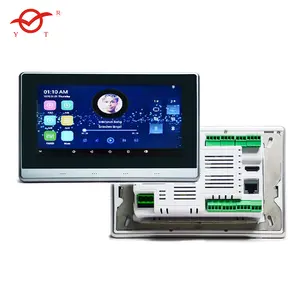 Amplificador de música de parede, amplificador de áudio 8x25w com 2 zona, android 5.1, wifi, tela touch screen de 7 polegadas, amplificador de parede
