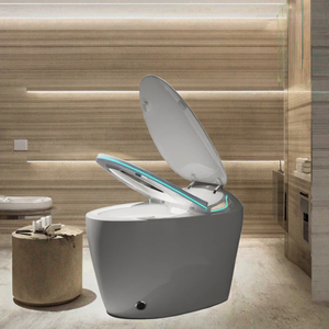 Toilette intelligente en céramique moderne et automatique avec siège chauffant et séchage à l'air, à poser au sol, télécommande, design intelligent de luxe, modèle One P - Product Image 1