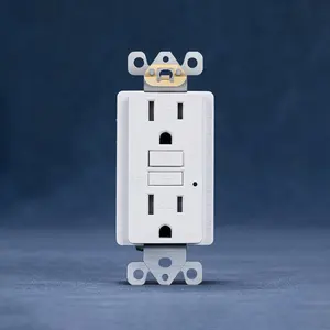 USA Type White Color Self - Test Tamper Resistant GFCI 15A 110V 125V Plug Wall Socket With Two Indicator Light