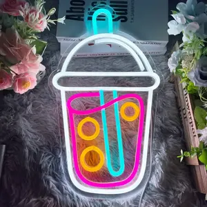 لافتة بوبا مخصصة ، ضوء LED للشاي السريع ، ديكور جدار النيون للمقهى أو المطعم ، هدية منظر طبيعي شخصي - Product Image 1