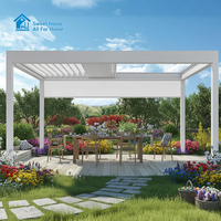 Pergola en aluminium haut de gamme Sweet Home avec lames orientables télécommandées, structure extérieure étanche et éclairage LED intégré