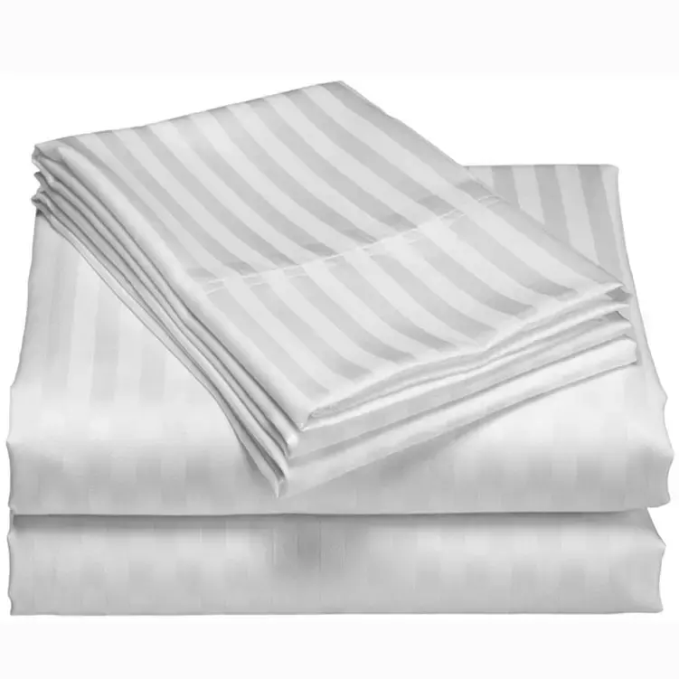 होटल बिस्तर शीट निर्माताओं 60% जुड़वां आकार कपास 40% पॉलिएस्टर 200tc सफेद फ्लैट शीट कपड़े