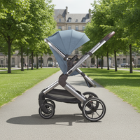 Poussette de luxe portable et pliable 3-en-1 pour bébé, nourrisson et tout-petit, avec nacelle et landau de voyage, OEM ODM