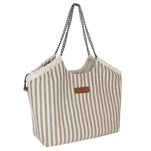 Bolsa de playa reutilizable con logotipo personalizado, bolsa de compras de lona de algodón con asa, impresa con logotipo personalizado. - Product Image 3