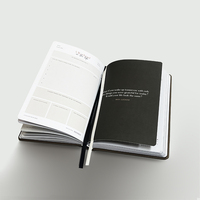 Gran oferta, libro de planificador semanal diario de cuero de tapa dura, cuaderno inspirador para el cuidado personal, diario milagroso