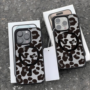 เคสโทรศัพท์กันตกสำหรับไอโฟน17 PRO MAX, เคสอะคริลิคแม่เหล็กแบบเต็มหน้าจอพิมพ์ลายเสือดาวมีรูใหญ่ป้องกันการตก - Product Image 2