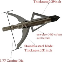 Pointes de flèches de chasse en alliage d'acier argenté pour arcs à poulies/arcs classiques et arbalètes – Accessoires de chasse