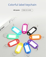10 couleurs de porte-clés en plastique avec couvercle transparent et anneau fendu, étiquettes d'identification vierges, en vrac, pour bagages, clés, bureau, hôtel, animaux de compagnie