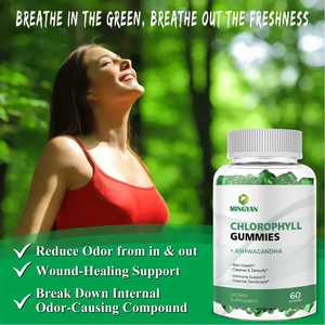Complément alimentaire antioxydant et immunostimulant OEM/ODM avec extrait de chlorophylle, d'ashwagandha et de vitamine D, formule premium en gommes - Product Image 3