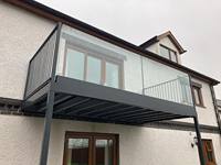 YL METAL Balustrade de balcon en aluminium à profil en U, Garde-corps en verre sans cadre avec système de base en U
