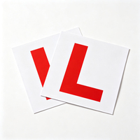 Stiker Vinyl Huruf L untuk Pelat Nomor Kendaraan, Dapat Dilepas, Reflektif, Peringatan, Tanda Mobil GB, Lisensi Pemula, Stiker Pemula Mengemudi