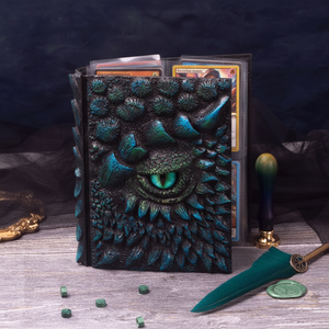 Reliure de cartes à collectionner personnalisée en résine œil de <span class=keywords><strong>dragon</strong></span> 3D faite à la main pour <span class=keywords><strong>Magic</strong></span> <span class=keywords><strong>the</strong></span> <span class=keywords><strong>Gathering</strong></span> MTG TCG 4 9 pochettes Toploader - Product Image 2