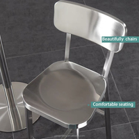 Ensemble de table basse de bistrot d'extérieur en acier inoxydable de 75 cm de hauteur pour salon, restaurant ou salle à manger - Design industriel