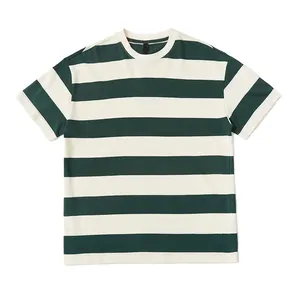 Old School Causale Custom Gestreepte Tshirt Baggy Unisex T-Shirt Voor Tieners